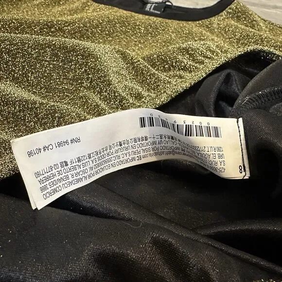 Forever 21 Gold Shimmer Puff Sleeve Crop Top Dress Shirt Size S Sparkle Glam - Picture 12 of 12